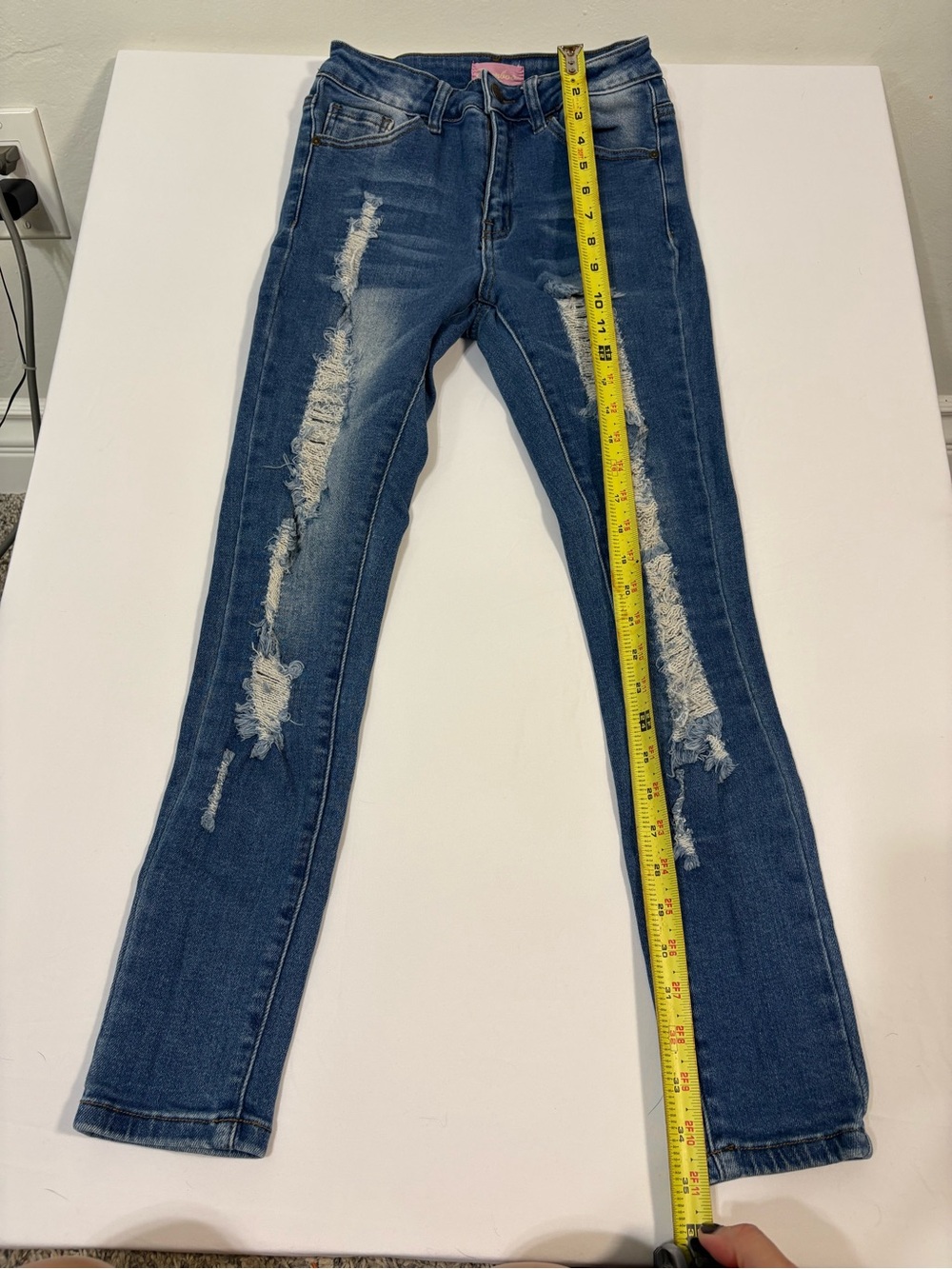Sz 5 BAMBOO Ripped Blue Skinny Jeans